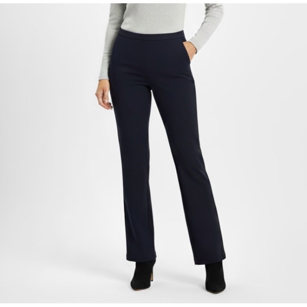 Ralph Lauren Dress Pants Womens‎ 6 Navy Blue USA Black Label Flare Ribbed